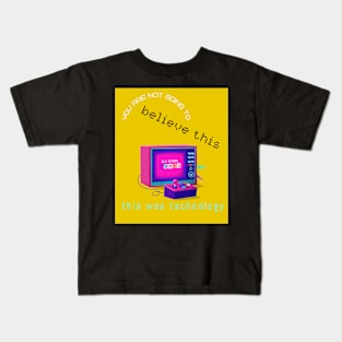 #23 old tv & joy stick - you are not going to believe this this was technology Kids T-Shirt